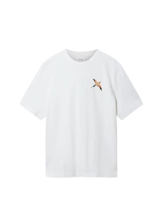 Axel Arigato White Micro Bee Bird Embroidered T-Shirt for men