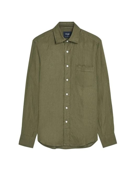 Drake's Green Patch-Pocket Shirt for men