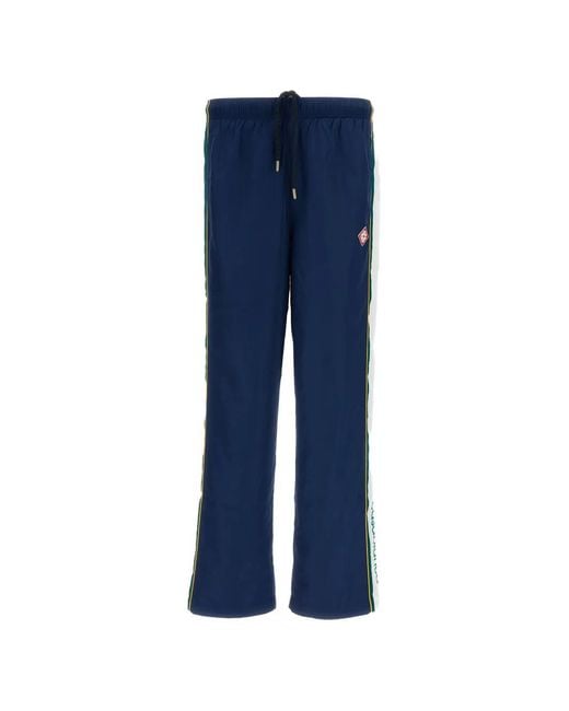 Casablanca Blue Logo-Patch Side-Stripe Track Pants for men