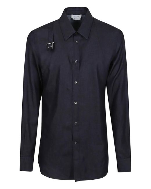 McQueen Blue Casual Shirts for men