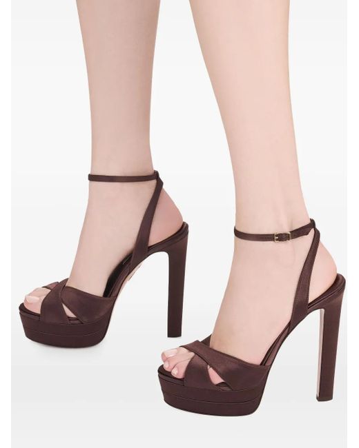 Aquazzura Brown 130Mm Divine Plateau Sandals