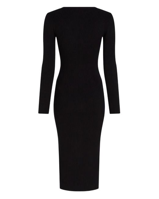 Abito A Coste Con Zip di Karl Lagerfeld in Black