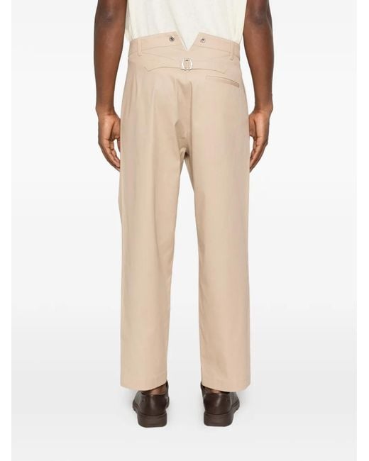Pence White Pleated Trousers for men