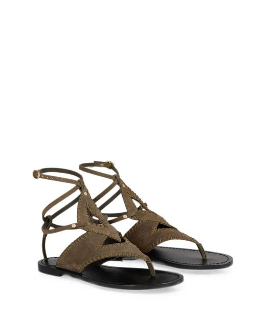 Ba&sh Brown Capri Flat Sandals