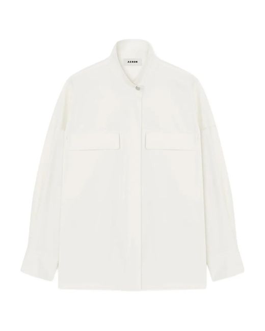 Aeron White Whisk Chest-Pockets Top