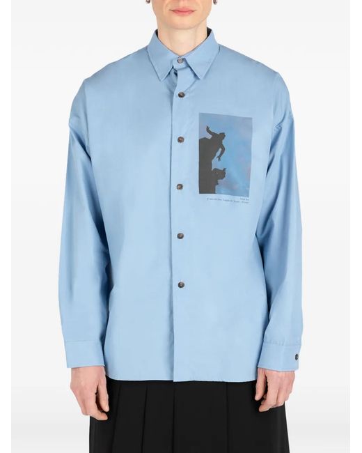 Societe Anonyme Blue Final Act Photographic-Print Shirt