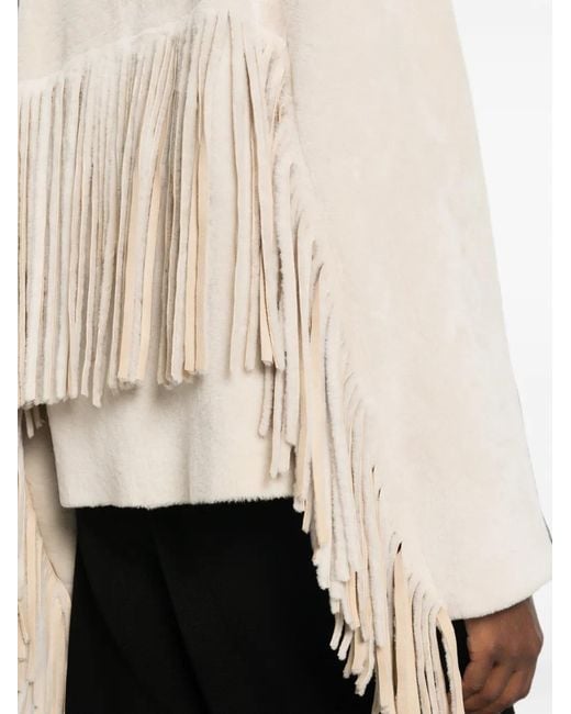 Liska Natural Fringe-Detail Jacket