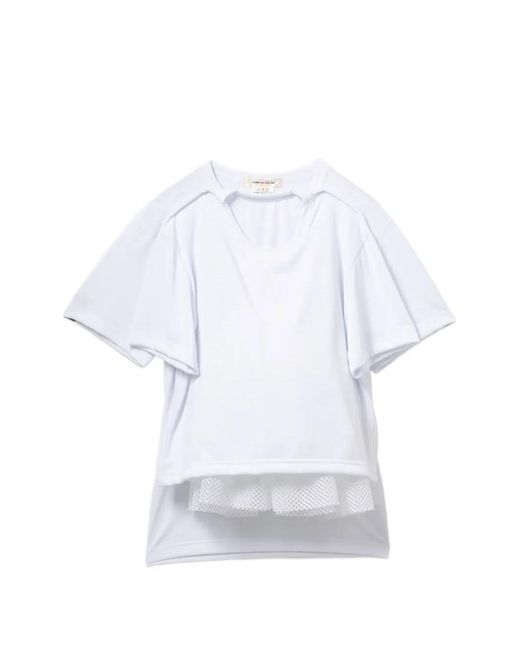 Comme des Garçons White T-Shirt À Design Superposé