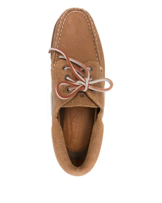 Sebago Brown Mocassins Acadia En Daim À Lacets for men