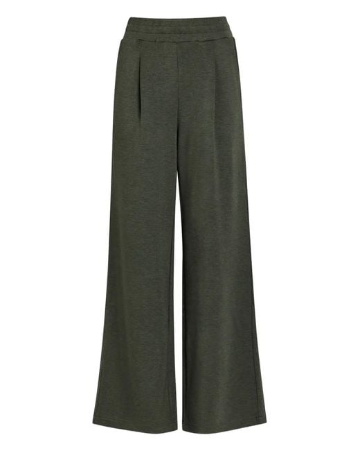 Varley Green Pleated-Front Palazzo Pants