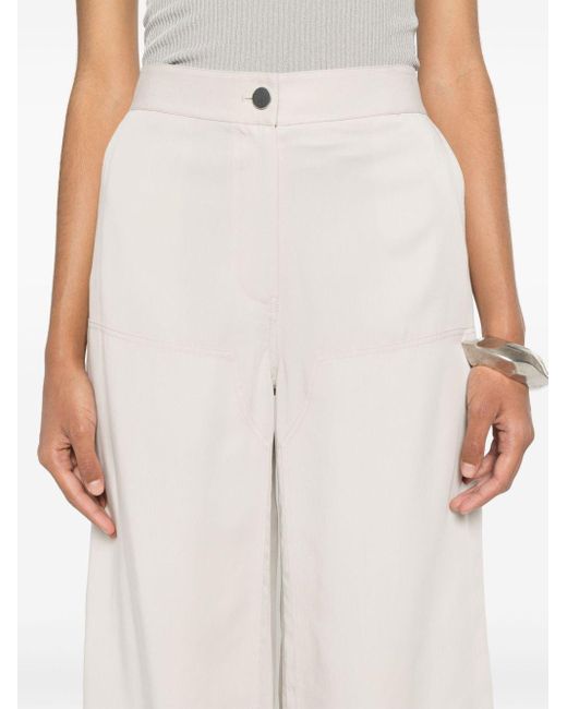 Theory White Carpenter Wide-Leg Trousers