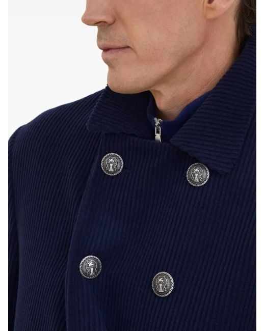 メンズ Brunello Cucinelli コーデュロイ ダブルジャケット Blue