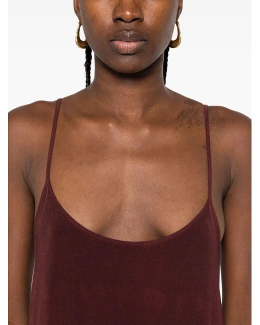 Uma Wang Purple Spaghetti-Strap Slip Maxi Dress