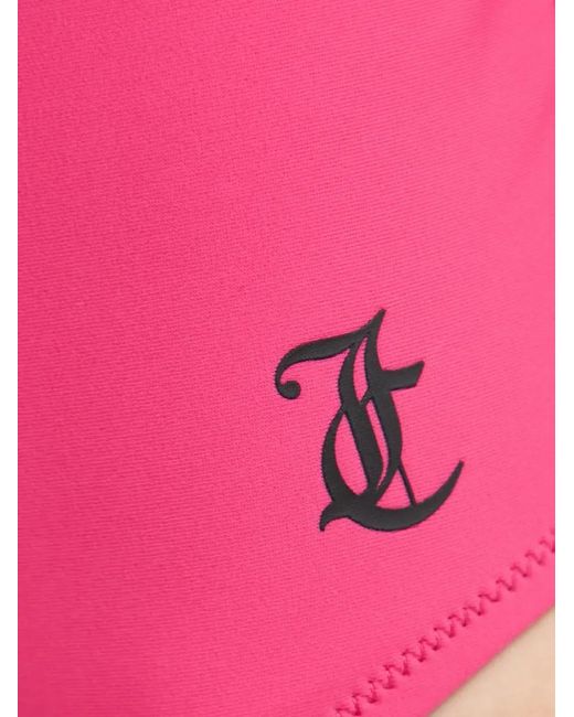 Juicy Couture Pink Tamayo Triangle Logo-Print Halterneck Swimsuit