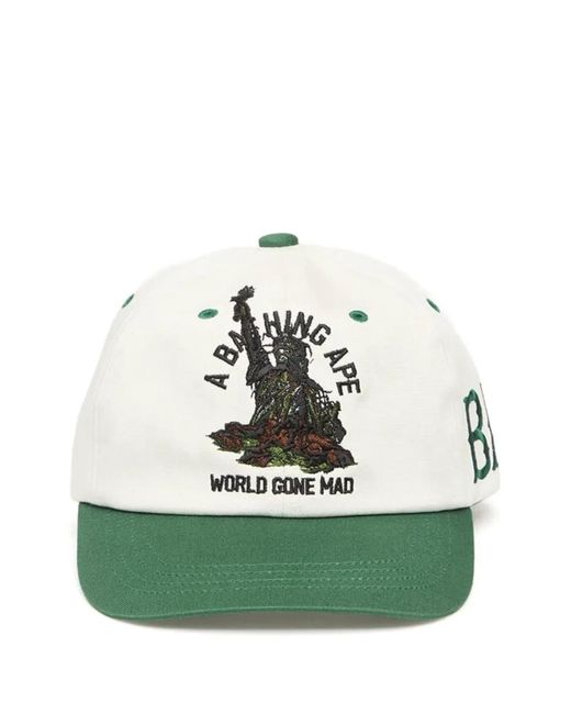 A Bathing Ape Green A Bathing Ape Graphic Cotton Cap