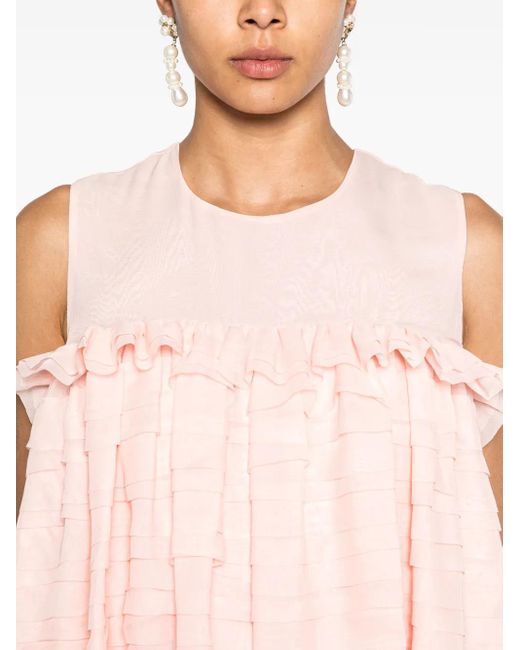 Baruni Pink Ruffled Mini Dress