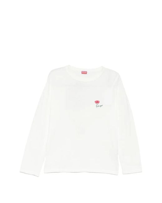 KENZO White Tulip Printed T-Shirt