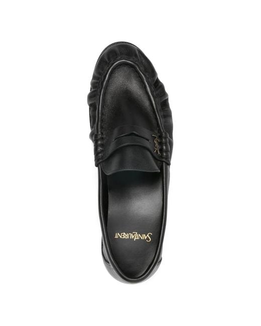 Saint Laurent Black Leather Loafers
