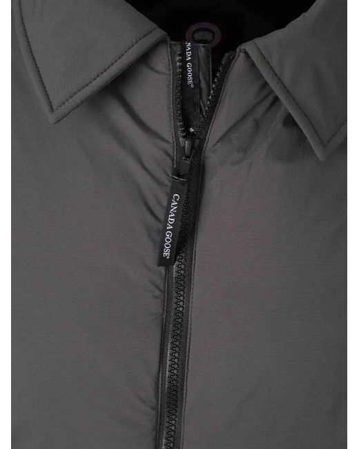 Canada Goose Gray Lodge Track Logo-Patch Zip-Up Jacket for men
