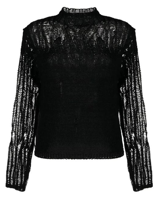 Chloé Black Mock-neck Knit Sweater - Women's - Wool/alpaca/tussar Silk