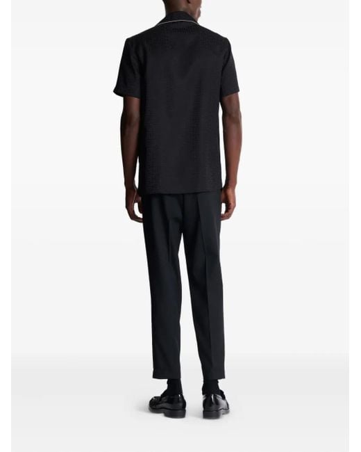 Balmain Black Varsity Pajama Shirt for men