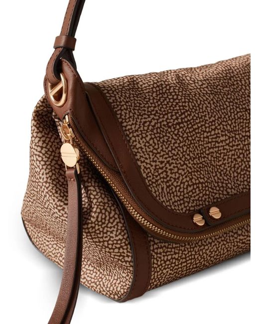 Borbonese Brown Small Patterned Shoulder Bag