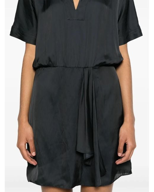 Zadig & Voltaire Black Raito Satin Mini Dress