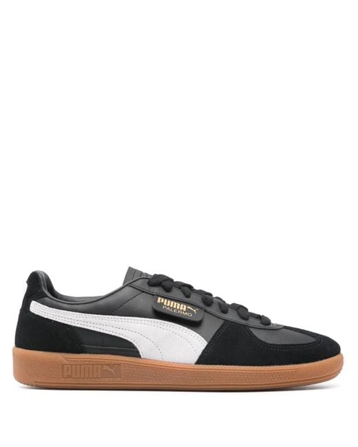 PUMA Black Palermo Leather Sneakers for men