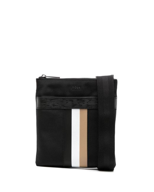BOSS by HUGO BOSS Triple-stripe Messenger Bag in Black for Men | Lyst