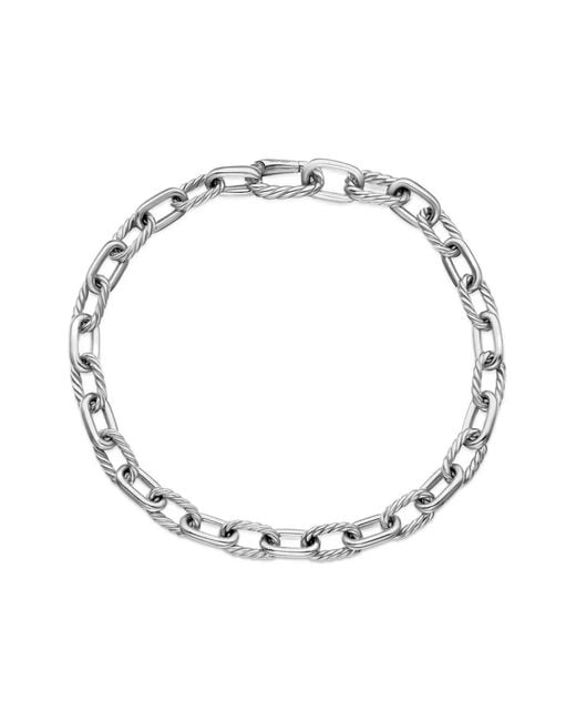 David Yurman White Sterling Dy Madison Chain Bracelet (6Mm) for men