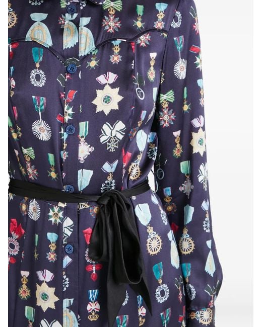 Robe-Chemise Gloriette À Imprimé Temperley London en coloris Blue