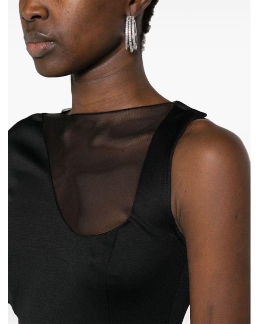 Jean Louis Sabaji Black Asymmetric Cut-out Gown