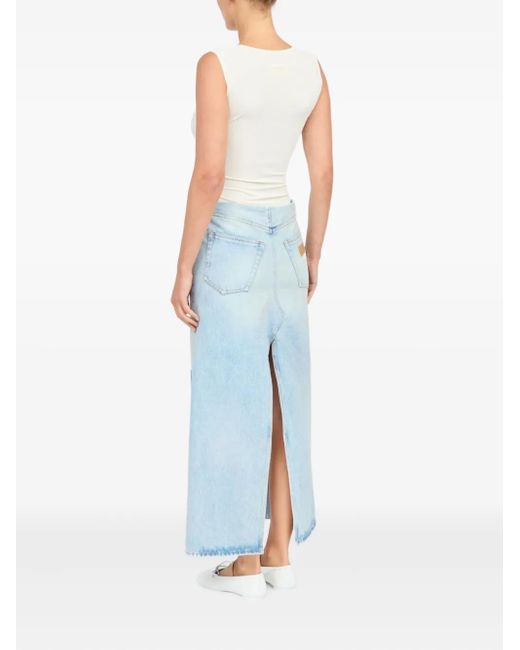 MM6 by Maison Margiela Blue Patchwork Denim Skirt