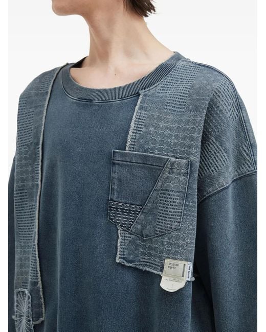 Musium Div. Blue Patchwork Pocket Sweatshirt for men
