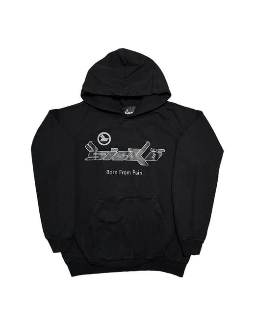 Sicko Black Born From Pain Logo-Print Hoodie for men