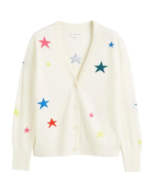Chinti & Parker White Star-Embellished Cardigan