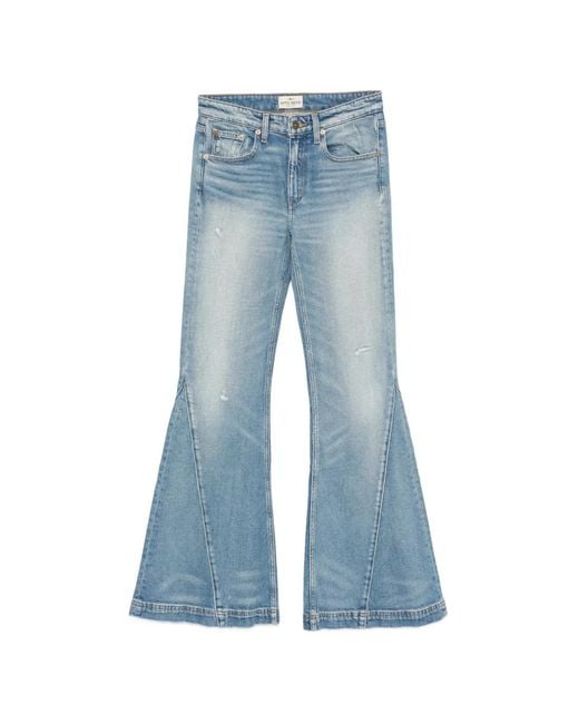 Antik Denim Blue Faded Flared-Leg Jeans