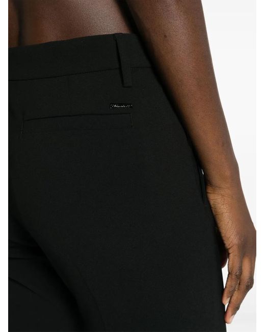 DSquared² Black Logo-Plaque Tailored Slim-Fit Trousers