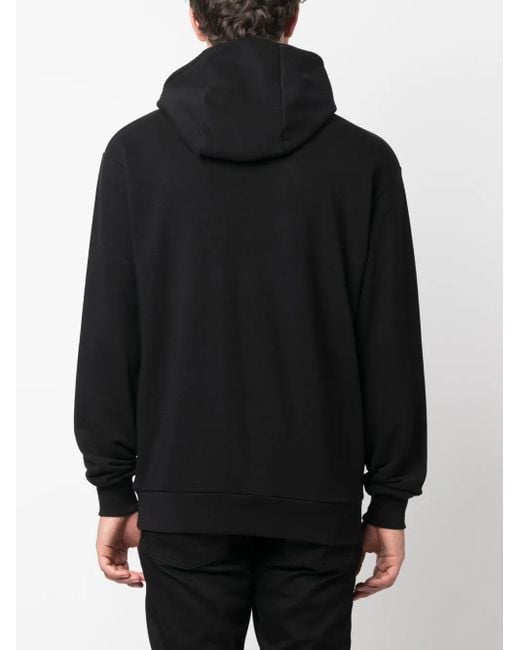 Philipp Plein Black Scorpion Appliqué-Detail Cotton Hoodie for men