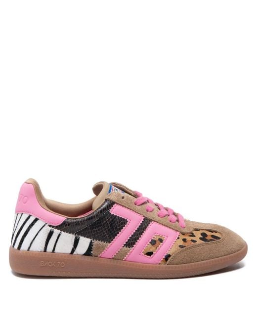 Back 70 Pink Leopard Zebra-Print Sneakers