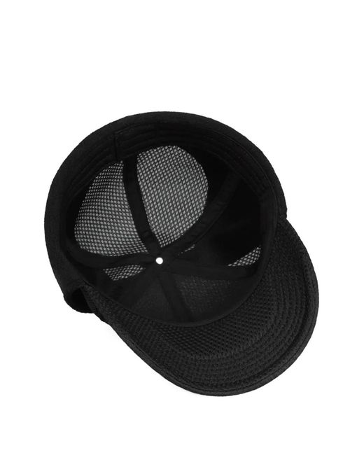 Aries Black Airtex Trapper Logo-Embroidered Mesh-Panel Cap