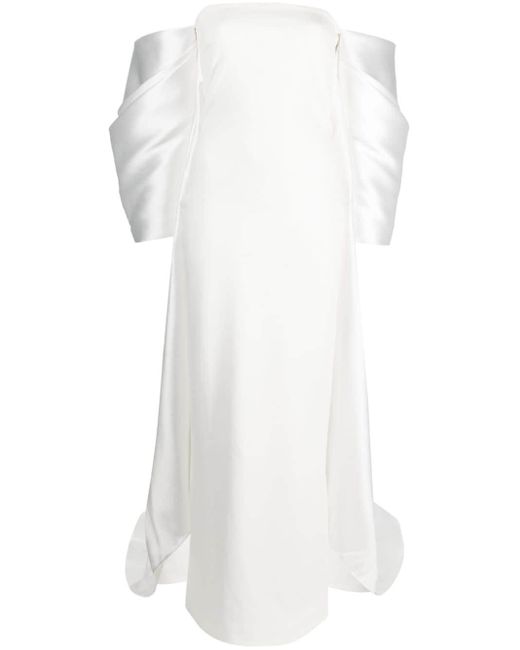 Solace London White Kyla Off-shoulder Maxi Dress