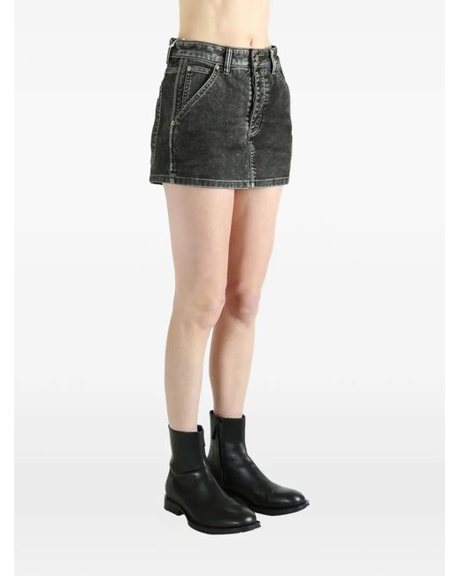 Alexander Wang Black Logo-Patch Mini Skort