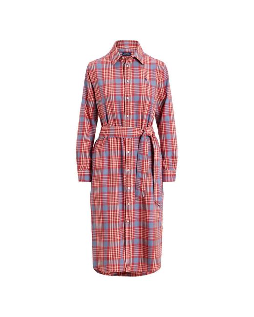 Polo Ralph Lauren Pink Belted Midi Shirt Dress