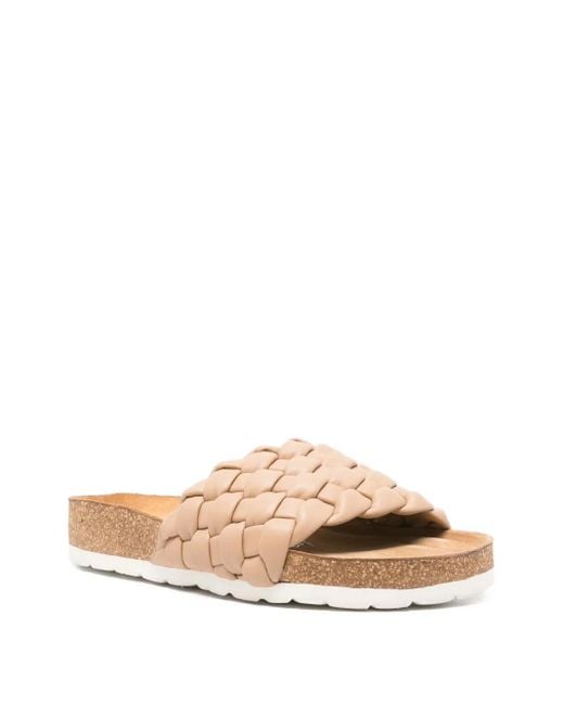 Bugatti Pink Woven Leather Sandals