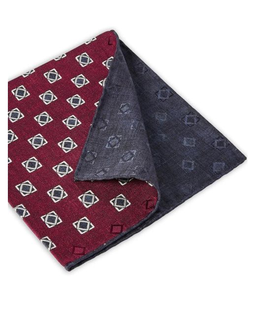 Brunello Cucinelli Purple Silk Geometric Pattern Pocket Square for men