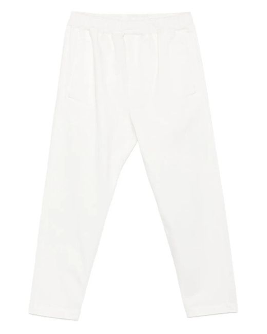 Eleventy White Elasticated-Waistband Trousers for men