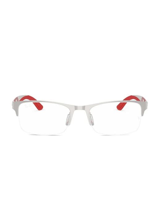 Ray-Ban White Rb7551 Rectangle Glasses