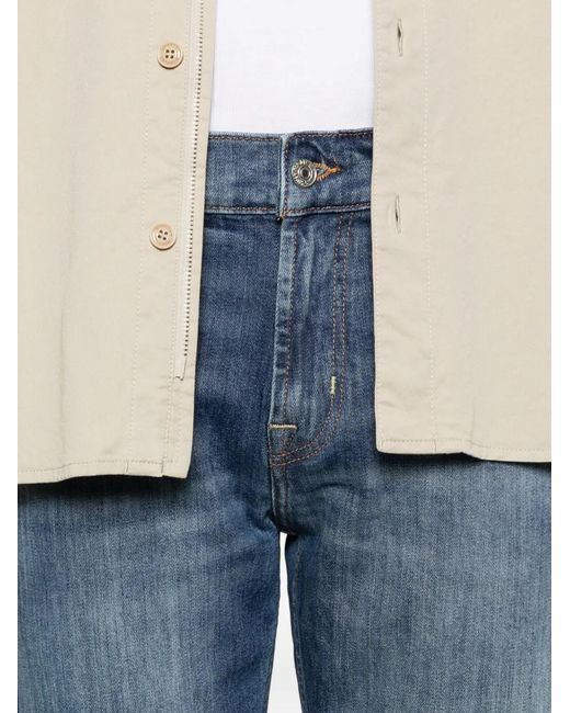 7 For All Mankind Blue Button-Fastening Jeans for men