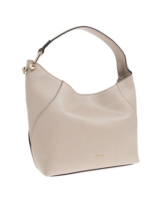 Furla White Medium Lara Shoulder Bag